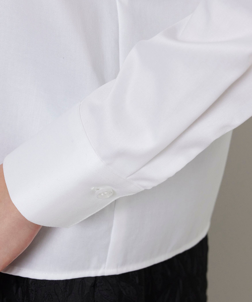 NARACAMICIE（ナラカミーチェ）の「【NARACAMICIE】ツイルレースカラー長袖シャツ（シャツ/ブラウス・レディース・ホワイト・S/M/L/XL）」の9枚目の写真
