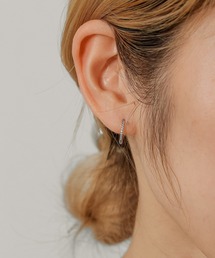 【ORLEAN】ビジューハーフエタニティフープピアス ストーン 10mm 15mm