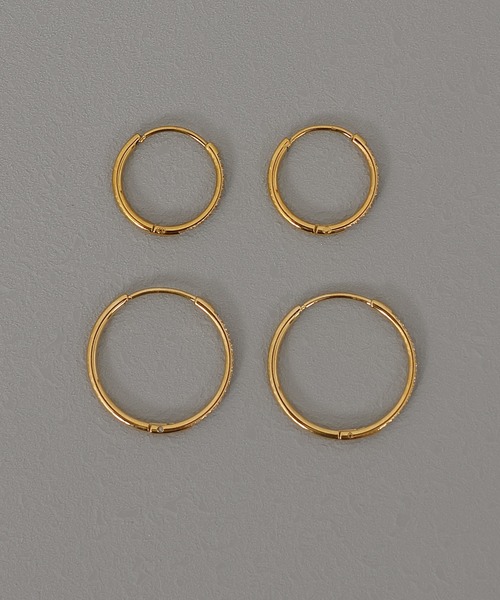 ORLEAN(オルレアン)の「【ORLEAN】ビジューハーフエタニティフープピアス ストーン 10mm 15mm(ピアス(両耳用)・レディース・シルバー系1/ゴールド/ゴールド系1/シルバー・フリー)」の21枚目の写真