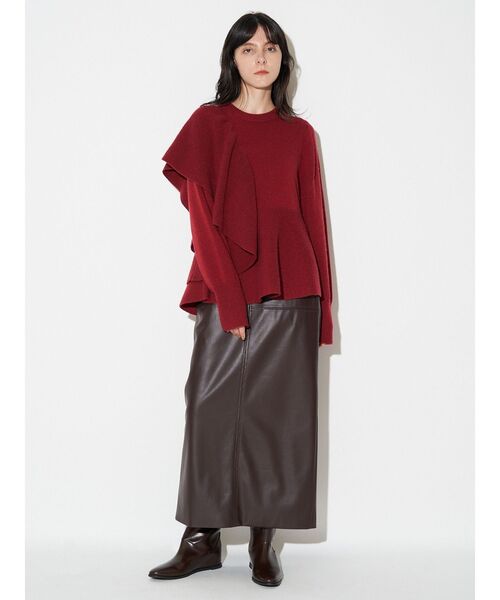 ELENDEEK（エレンディーク）の「ショルダーフリルペプラムニット（ニット/セーター・レディース・ブラウン/グレー/ボルドー・FREE）」の10枚目の写真