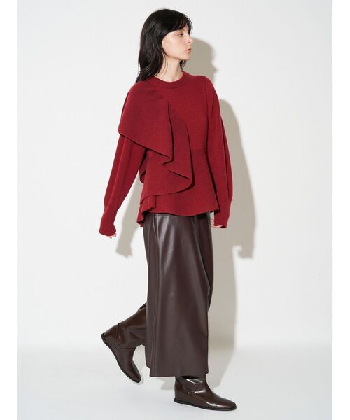 ELENDEEK（エレンディーク）の「ショルダーフリルペプラムニット（ニット/セーター・レディース・ブラウン/グレー/ボルドー・FREE）」の11枚目の写真