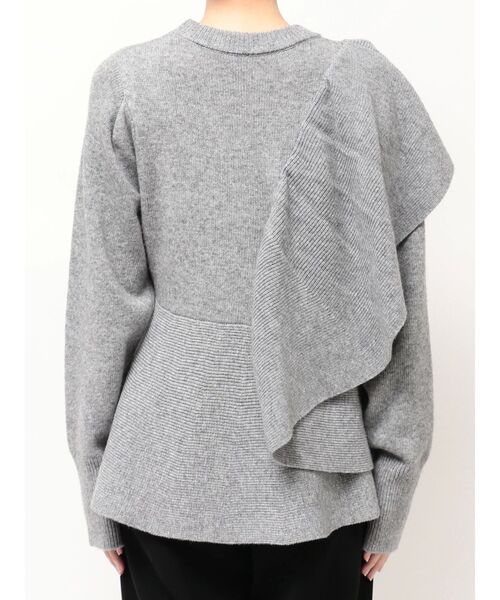 ショルダーフリルペプラムニット（ニット/セーター）｜ELENDEEK