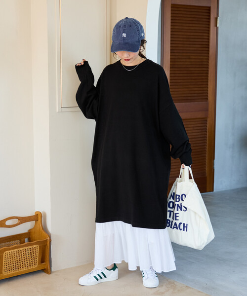 FREAK'S STORE（フリークスストア）の「限定展開　ニット ミニ ワンピース（ワンピース・レディース・ブラック/杢グレー/ベージュ/ネイビー/ダークブラウン/レッド・ﾌﾘ-）」の14枚目の写真