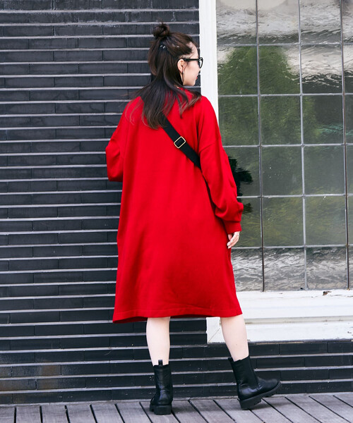 FREAK'S STORE（フリークスストア）の「限定展開　ニット ミニ ワンピース（ワンピース・レディース・ブラック/杢グレー/ベージュ/ネイビー/ダークブラウン/レッド・ﾌﾘ-）」の21枚目の写真