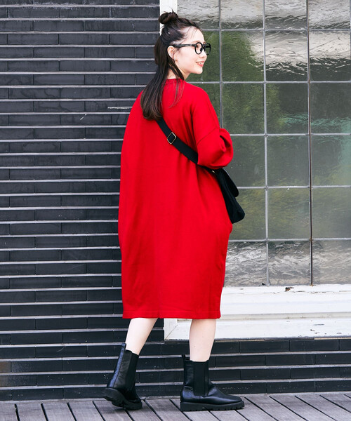 FREAK'S STORE（フリークスストア）の「限定展開　ニット ミニ ワンピース（ワンピース・レディース・ブラック/杢グレー/ベージュ/ネイビー/ダークブラウン/レッド・ﾌﾘ-）」の22枚目の写真