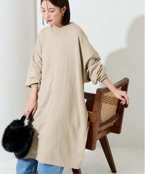 ミニワンピース ベージュ SMFK 限定展開 ニット ミニ ワンピース（ワンピース）｜FREAK'S STORE