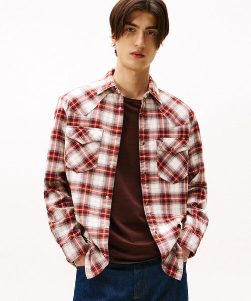 トミー ジーンズ（ JEANS）/レギュラーフランネルチェックシャツ セール】レギュラーフランネルチェックシャツ（シャツ/ブラウス