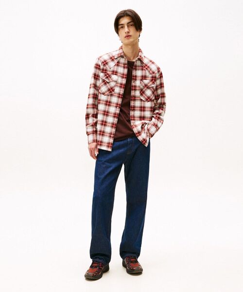 tommy jeans（トミー ジーンズ）の「レギュラーフランネルチェックシャツ（シャツ/ブラウス・メンズ・ブラック/オレンジ系その他3・LARGE/MEDIUM/SMALL/X-LARGE）」の8枚目の写真
