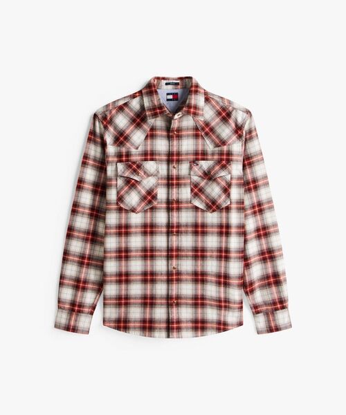 tommy jeans（トミー ジーンズ）の「レギュラーフランネルチェックシャツ（シャツ/ブラウス・メンズ・ブラック/オレンジ系その他3・LARGE/MEDIUM/SMALL/X-LARGE）」の10枚目の写真