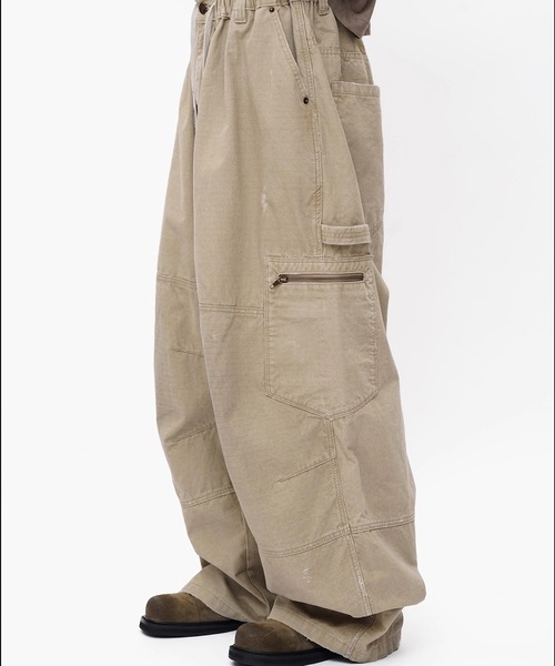 MASONPRINCE（メイソンプリンス）の「バギーシルエット ダメージ加工 カーゴパンツ XXK4382【MASONPRINCE】【2025AW】（カーゴパンツ・メンズ・ベージュ/レッド/ブラック・L/M/S）」の6枚目の写真