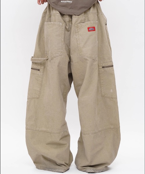 MASONPRINCE（メイソンプリンス）の「バギーシルエット ダメージ加工 カーゴパンツ XXK4382【MASONPRINCE】【2025AW】（カーゴパンツ・メンズ・ベージュ/レッド/ブラック・L/M/S）」の8枚目の写真