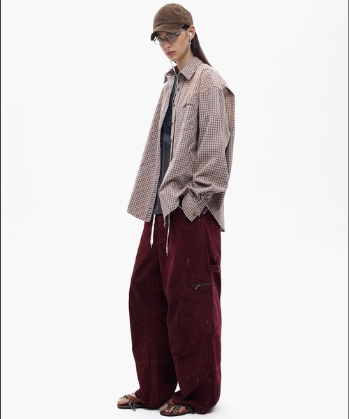 MASONPRINCE（メイソンプリンス）の「バギーシルエット ダメージ加工 カーゴパンツ XXK4382【MASONPRINCE】【2025AW】（カーゴパンツ・メンズ・ベージュ/レッド/ブラック・L/M/S）」の11枚目の写真