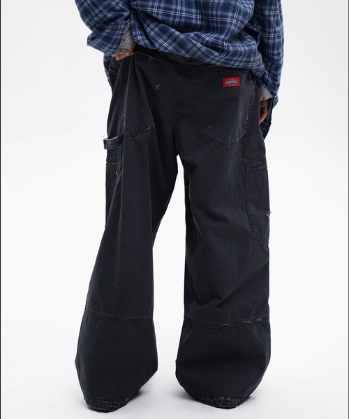 MASONPRINCE（メイソンプリンス）の「バギーシルエット ダメージ加工 カーゴパンツ XXK4382【MASONPRINCE】【2025AW】（カーゴパンツ・メンズ・ベージュ/レッド/ブラック・L/M/S）」の12枚目の写真