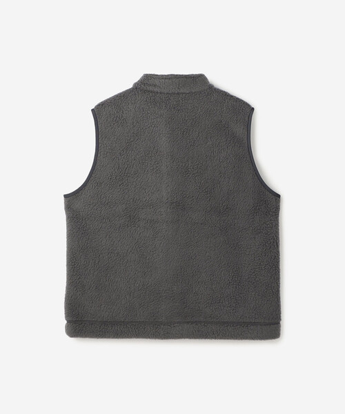 【DANTON】スタンドカラー フリースベスト ダークグレー 42 DANTON/ダントン] ハイパイルフリース スタンドカラーボアベスト