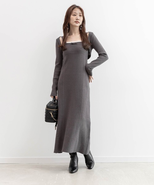 RANDA ボレロセットリブニットワンピース 1サイズ セール】ボレロセットリブニットワンピース（ワンピース）｜RANDA