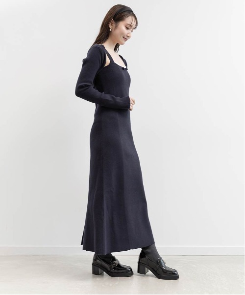 RANDA(ランダ)の「ボレロセットリブニットワンピース(ワンピース・レディース・グレー/ベージュ/ネイビー・1/0)」の13枚目の写真