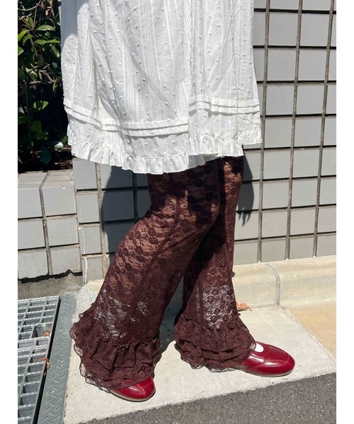 WC（ダブル シー）の「ヘムフリルレースフレアパンツ（その他パンツ・レディース・ブラウン/ホワイト/ブラック・FREE）」の18枚目の写真