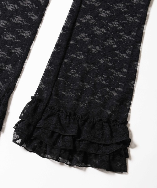 WC（ダブル シー）の「ヘムフリルレースフレアパンツ（その他パンツ・レディース・ブラウン/ホワイト/ブラック・FREE）」の5枚目の写真