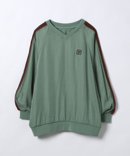 JEANASIS（ジーナシス）の「ビンテージサテンラインプルオーバー/603979（Tシャツ/カットソー・レディース・ネイビー/グリーン・FREE）」の2枚目の写真