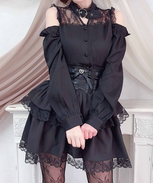 MA*RS(アメーバーマーズ)の「ハートバックル肩開きブラウス(シャツ/ブラウス・レディース・ホワイト/ピンク/ブラック・FREE)」の2枚目の写真