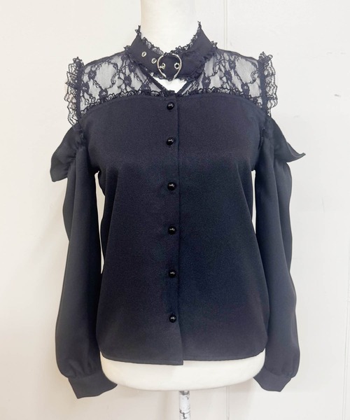 MA*RS(アメーバーマーズ)の「ハートバックル肩開きブラウス(シャツ/ブラウス・レディース・ホワイト/ピンク/ブラック・FREE)」の8枚目の写真