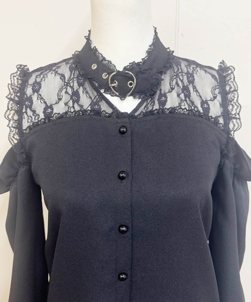 MA*RS(アメーバーマーズ)の「ハートバックル肩開きブラウス(シャツ/ブラウス・レディース・ホワイト/ピンク/ブラック・FREE)」の9枚目の写真