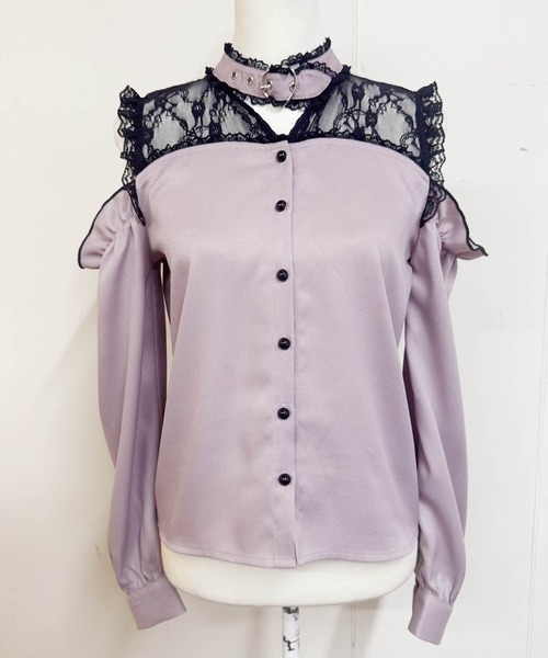 MA*RS(アメーバーマーズ)の「ハートバックル肩開きブラウス(シャツ/ブラウス・レディース・ホワイト/ピンク/ブラック・FREE)」の12枚目の写真