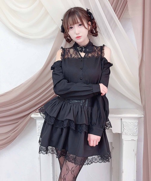 MA*RS（アメーバーマーズ）の「ハートバックル肩開きブラウス（シャツ/ブラウス・レディース・ホワイト/ピンク/ブラック・FREE）」の19枚目の写真