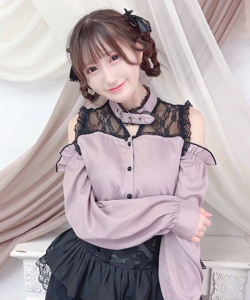 MA*RS（アメーバーマーズ）の「ハートバックル肩開きブラウス（シャツ/ブラウス・レディース・ホワイト/ピンク/ブラック・FREE）」の20枚目の写真