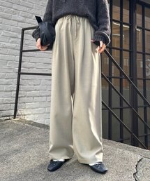 CIAOPANIC TYPY | 【下腹部すっきり/全骨格優勝】紐ベルト付きタックワイドイージースラックス(スラックス)