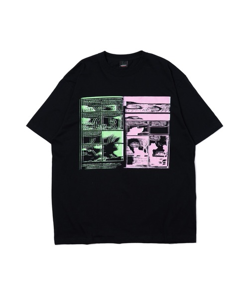 NON TOKYO(ノントーキョー)の「NON TOKYO/ノントーキョー/プリントBIG Tシャツ(コミック)(Tシャツ/カットソー・レディース・ホワイト/ブラック/ブルー・F)」の1枚目の写真
