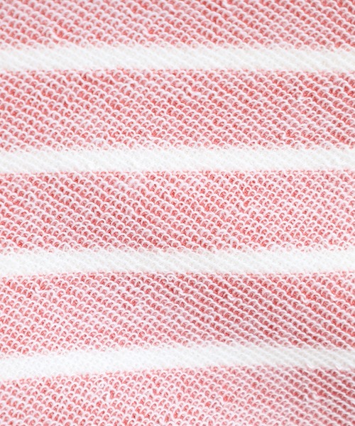 OMNES（オムネス）の「ミニ裏毛ボーダーオープンスリーブプルオーバーTシャツ（Tシャツ/カットソー・レディース・ネイビー/ピンク/グリーン・FREE）」の11枚目の写真