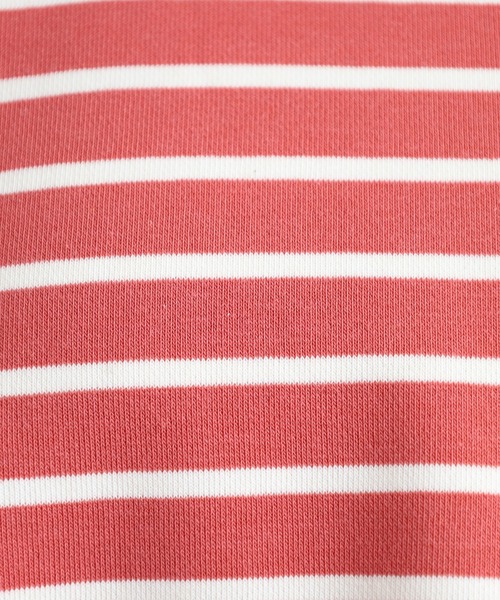OMNES（オムネス）の「ミニ裏毛ボーダーオープンスリーブプルオーバーTシャツ（Tシャツ/カットソー・レディース・ネイビー/ピンク/グリーン・FREE）」の12枚目の写真