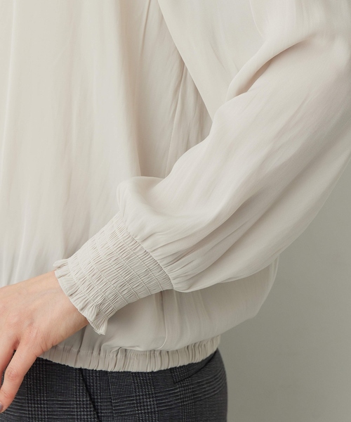 A/C DESIGN BY ALPHA CUBIC（エーシーデザインバイアルファキュービック）の「ギャザーブラウス（シャツ/ブラウス・レディース・グリーン/ベージュ/ネイビー・9号/11号）」の18枚目の写真