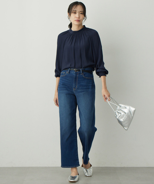 A/C DESIGN BY ALPHA CUBIC（エーシーデザインバイアルファキュービック）の「ギャザーブラウス（シャツ/ブラウス・レディース・グリーン/ベージュ/ネイビー・9号/11号）」の15枚目の写真