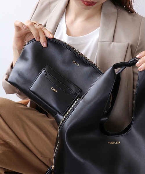 Cepica(セピカ)の「3ピースソフト合成皮革トートバッグ(トートバッグ・レディース・ブラック/シルバー・FREE)」の4枚目の写真