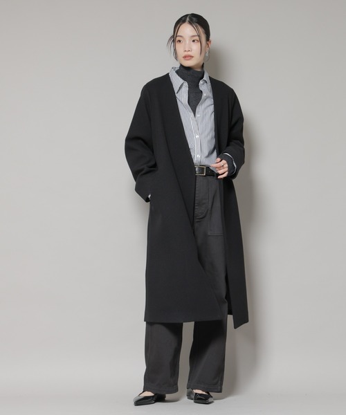 セール】Vネックノーカラーコート（ノーカラーコート）｜NANO universe
