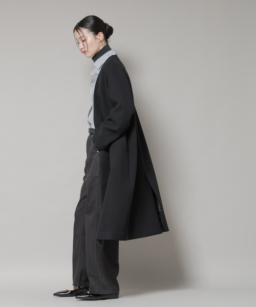 NANO universe（ナノユニバース）の「Vネックノーカラーコート（ノーカラーコート・レディース・ブラック/ライトベージュ/モカ・FREE）」の20枚目の写真