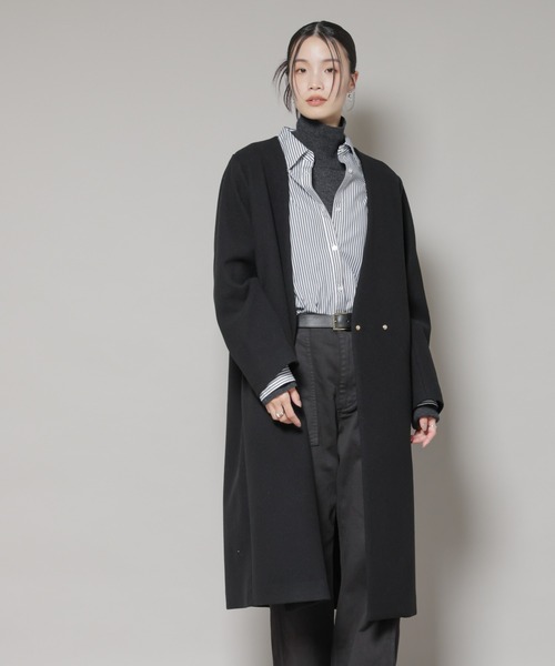Vネックノーカラーコート（ノーカラーコート）｜NANO universe（ナノ