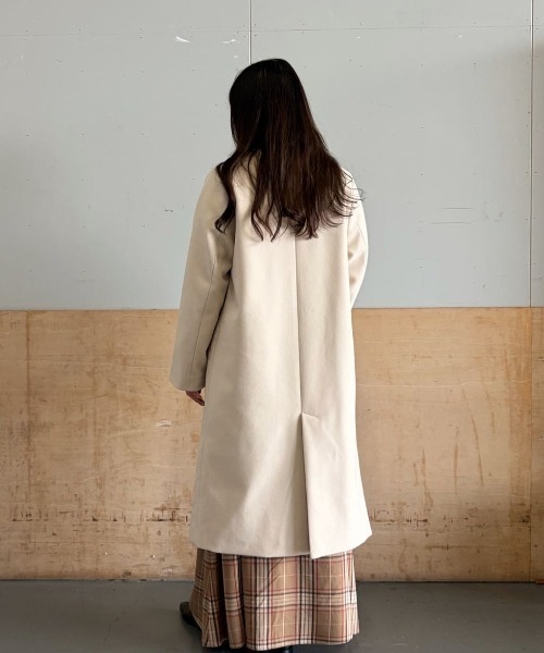 セール】Vネックノーカラーコート（ノーカラーコート）｜NANO universe