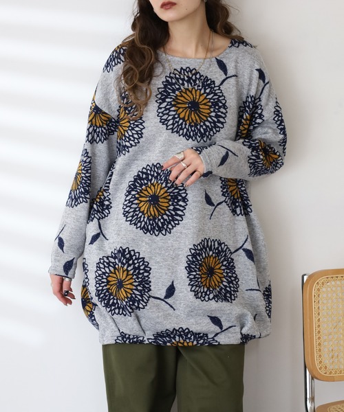 ニットソー タックチュニック 長袖（チュニック）｜BARNDOOR