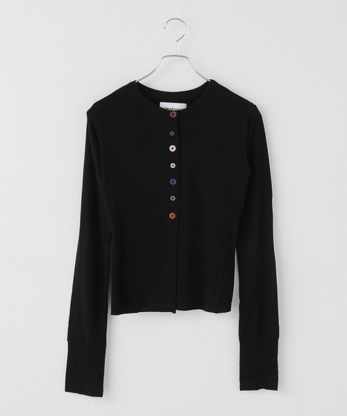 JOURNAL STANDARD(ジャーナルスタンダード)の「【NOMARHYTHM TEXTILE】 MULTI Button Rib Cardigan(カーディガン/ボレロ・レディース・ブラック・MEDIUM)」の1枚目の写真