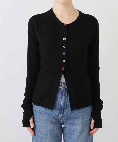 JOURNAL STANDARD(ジャーナルスタンダード)の「【NOMARHYTHM TEXTILE】 MULTI Button Rib Cardigan(カーディガン/ボレロ・レディース・ブラック・MEDIUM)」の8枚目の写真