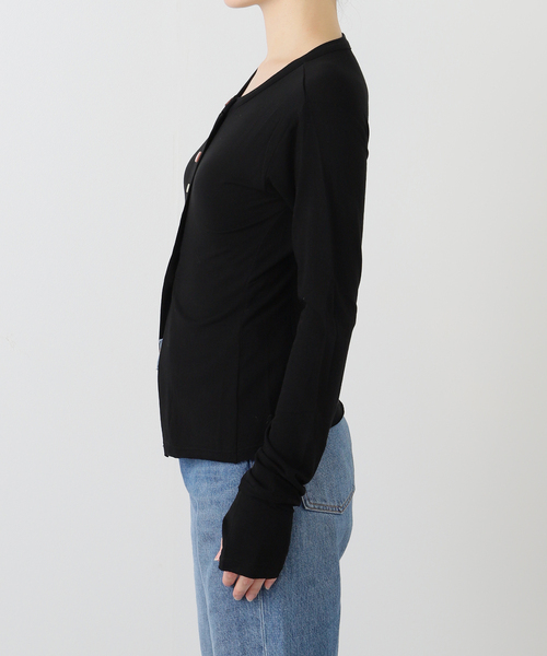 JOURNAL STANDARD(ジャーナルスタンダード)の「【NOMARHYTHM TEXTILE】 MULTI Button Rib Cardigan(カーディガン/ボレロ・レディース・ブラック・MEDIUM)」の7枚目の写真