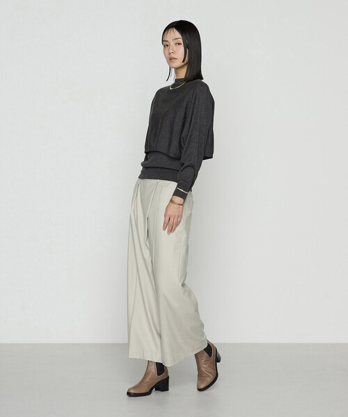 COMME CA（コムサ）の「ウール梳毛 ツインニット（アンサンブル・レディース・トップグレー/レッド/チャコール/サックスブルー・11号/9号）」の8枚目の写真