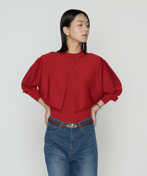 COMME CA（コムサ）の「ウール梳毛 ツインニット（アンサンブル・レディース・トップグレー/レッド/チャコール/サックスブルー・11号/9号）」の15枚目の写真