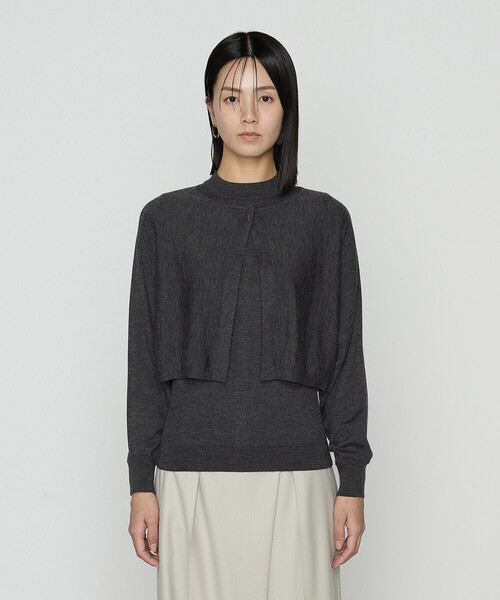 COMME CA（コムサ）の「ウール梳毛 ツインニット（アンサンブル・レディース・トップグレー/レッド/チャコール/サックスブルー・11号/9号）」の18枚目の写真