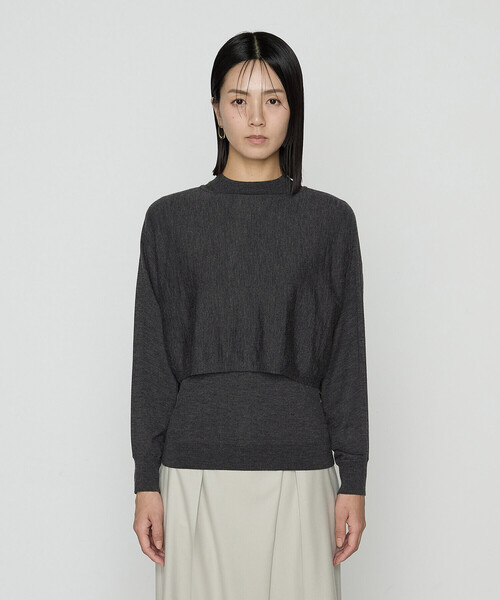 COMME CA（コムサ）の「ウール梳毛 ツインニット（アンサンブル・レディース・トップグレー/レッド/チャコール/サックスブルー・11号/9号）」の19枚目の写真