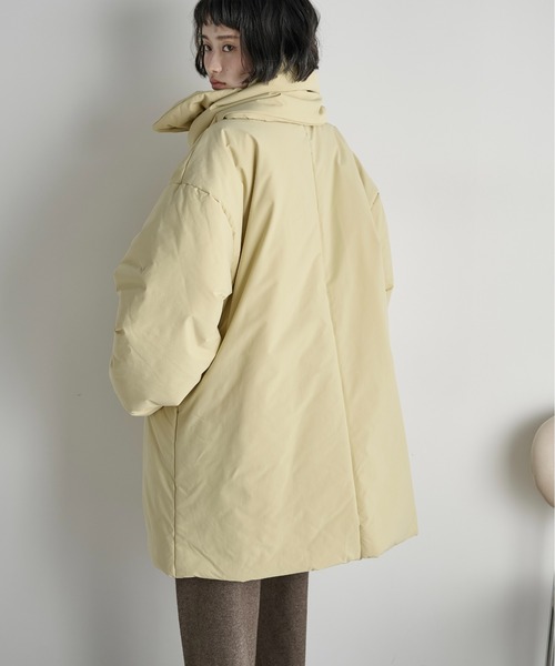 THE YOn（ザヨン）の「ストールセットミドルパフジャケット（ダウンジャケット/コート・レディース・ブラック/ブラウン/イエロー・FREE）」の7枚目の写真