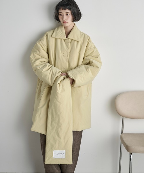 THE YOn（ザヨン）の「ストールセットミドルパフジャケット（ダウンジャケット/コート・レディース・ブラック/ブラウン/イエロー・FREE）」の18枚目の写真